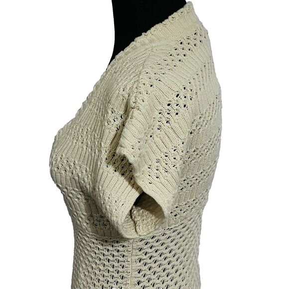 Calvin Klein Jeans Wm's S Sweater Knit 100% Cotton Tunic Top Short Sleeve Boho - Picture 5 of 11